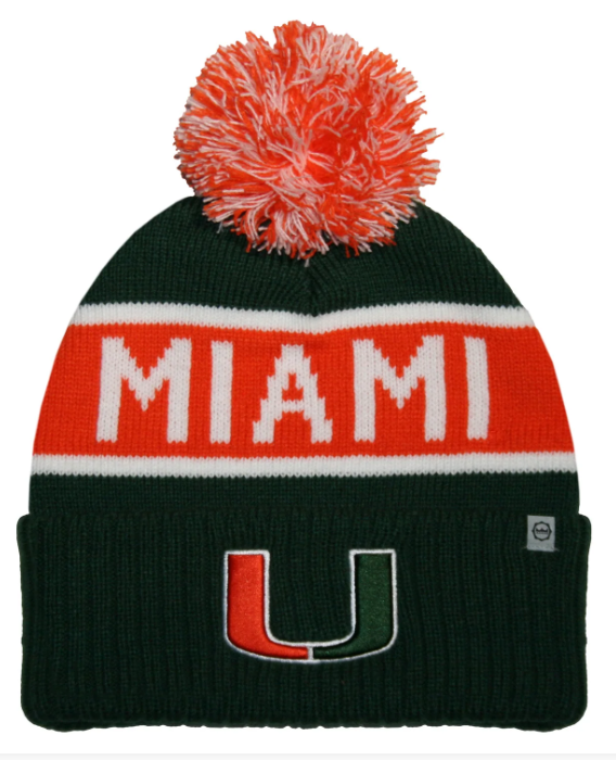 Miami Hurricanes Franchise Club Warrior Knit Beanie - Green