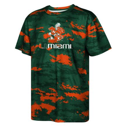 Miami Hurricanes Youth Scrimmage Sublimated T-Shirt - Orange / Green