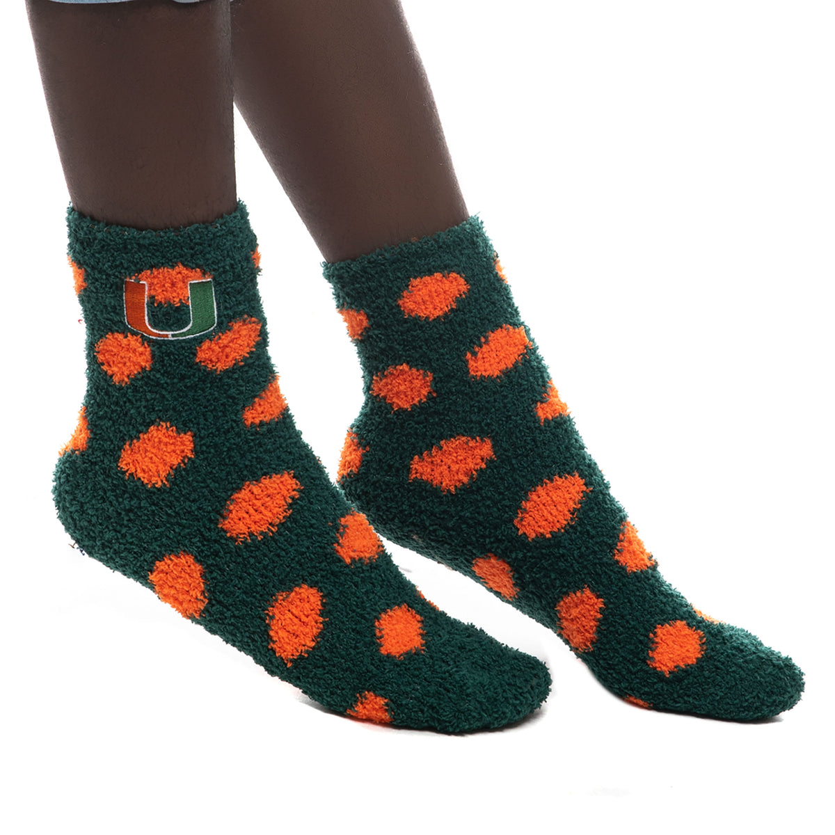 Miami Hurricanes ZooZatz Plush Socks - Gren/Orange