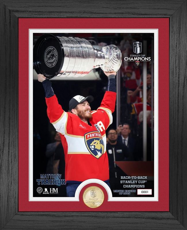 Florida Panthers Matthew Tkachuk Raising the 2025 Stanley Cup Bronze Coin Photo Mint