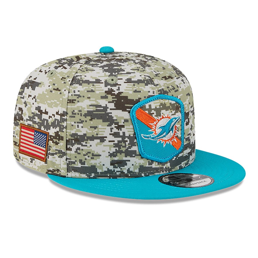 Miami Dolphins New Era 2023 Salute to Service 9Fifty Snapback Hat