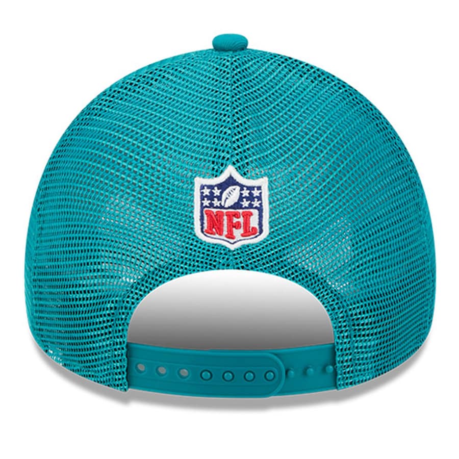 Miami Dolphins New Era Sideline Historic 9Forty Foam Adjustable Hat - Stone/Aqua
