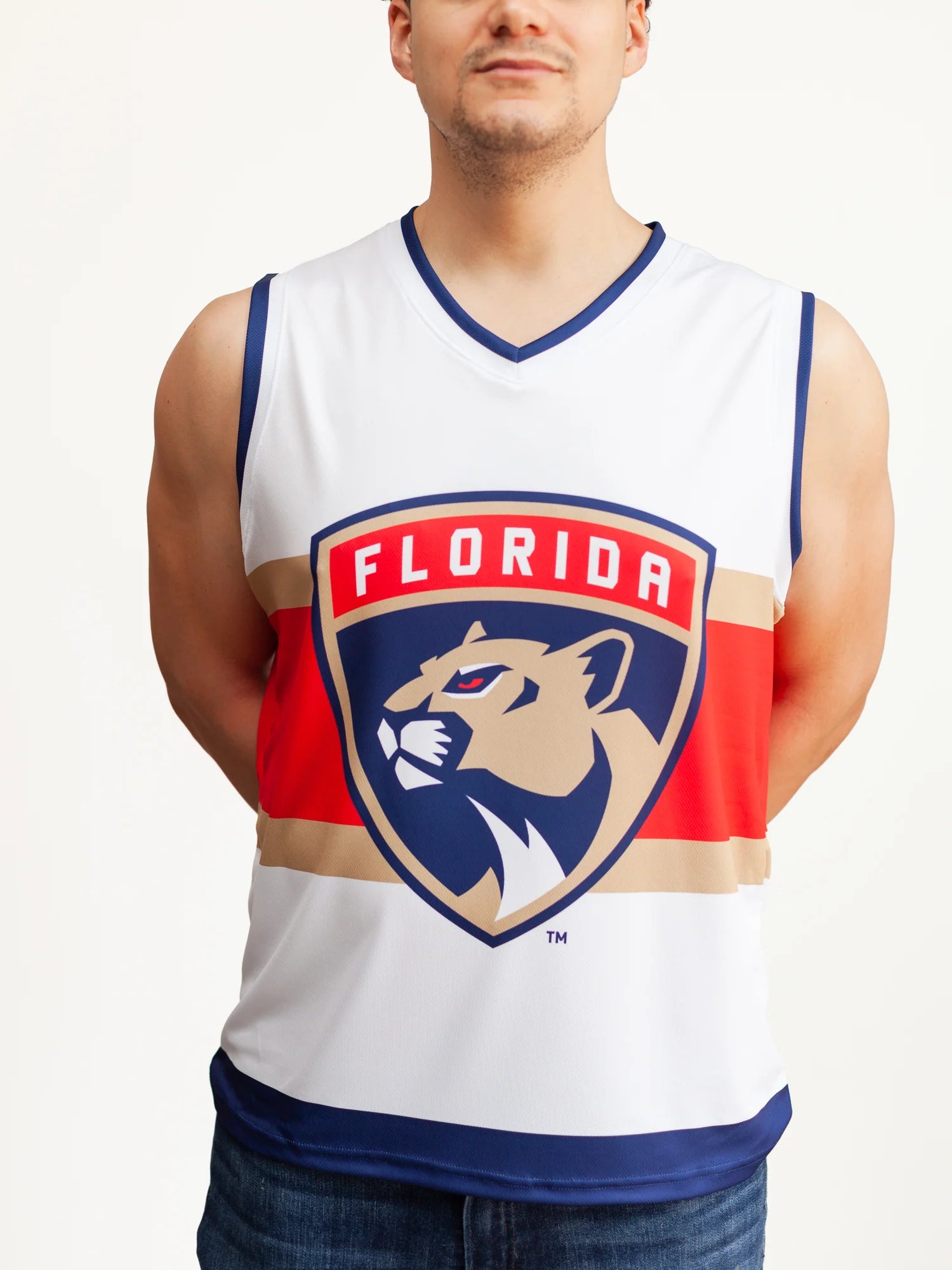 Florida Panthers Bench Clearers Mesh Jersey Hockey Tank - White