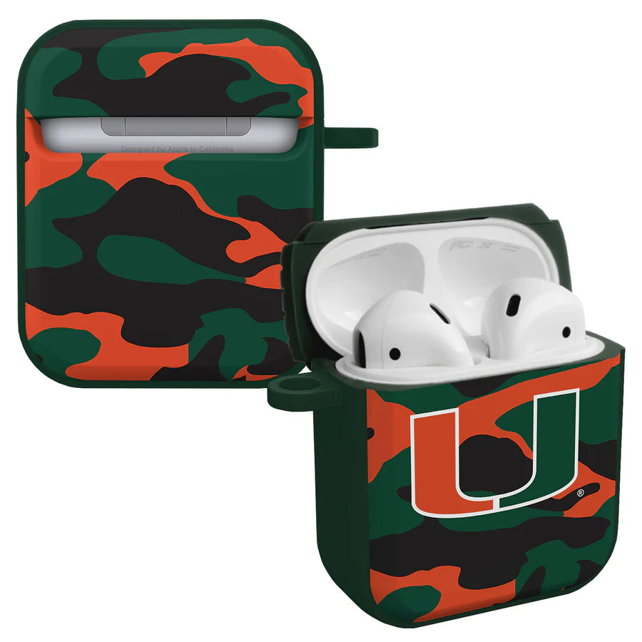 Miami Hurricanes Camo HDX Apple AirPods Generations 1 & 2 Case Cover - Camo