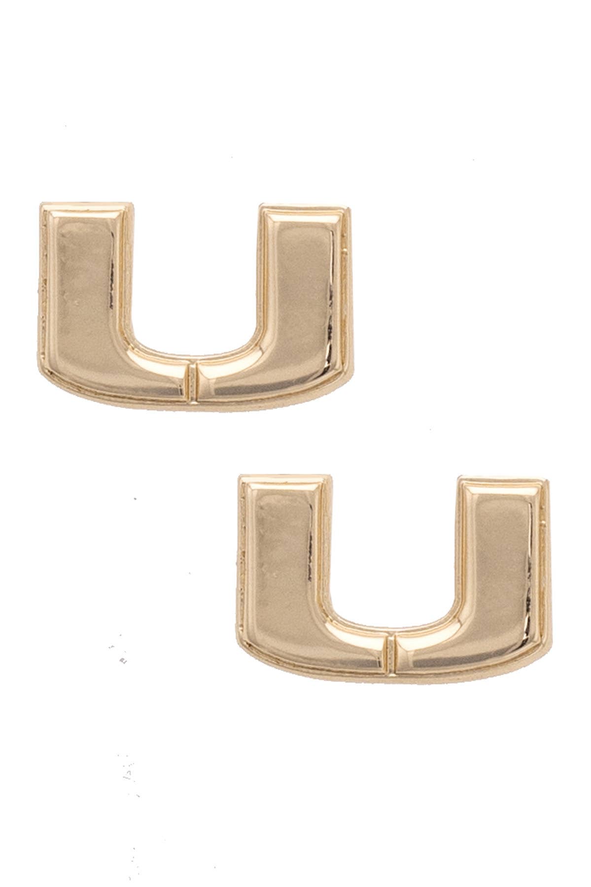 Miami Hurricanes 24K Gold Plated Stud Earrings