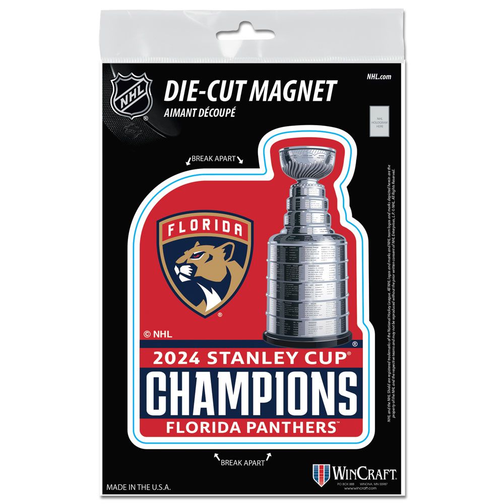 Florida Panthers 2024 Stanley Cup Champions Die Cut Magnet - 3" x 4"