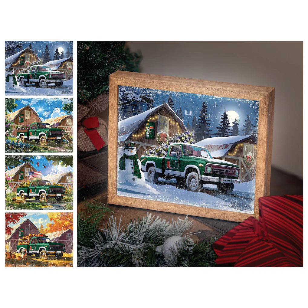 Miami Hurricanes 12" x 11" Four Seasons LED Light Box