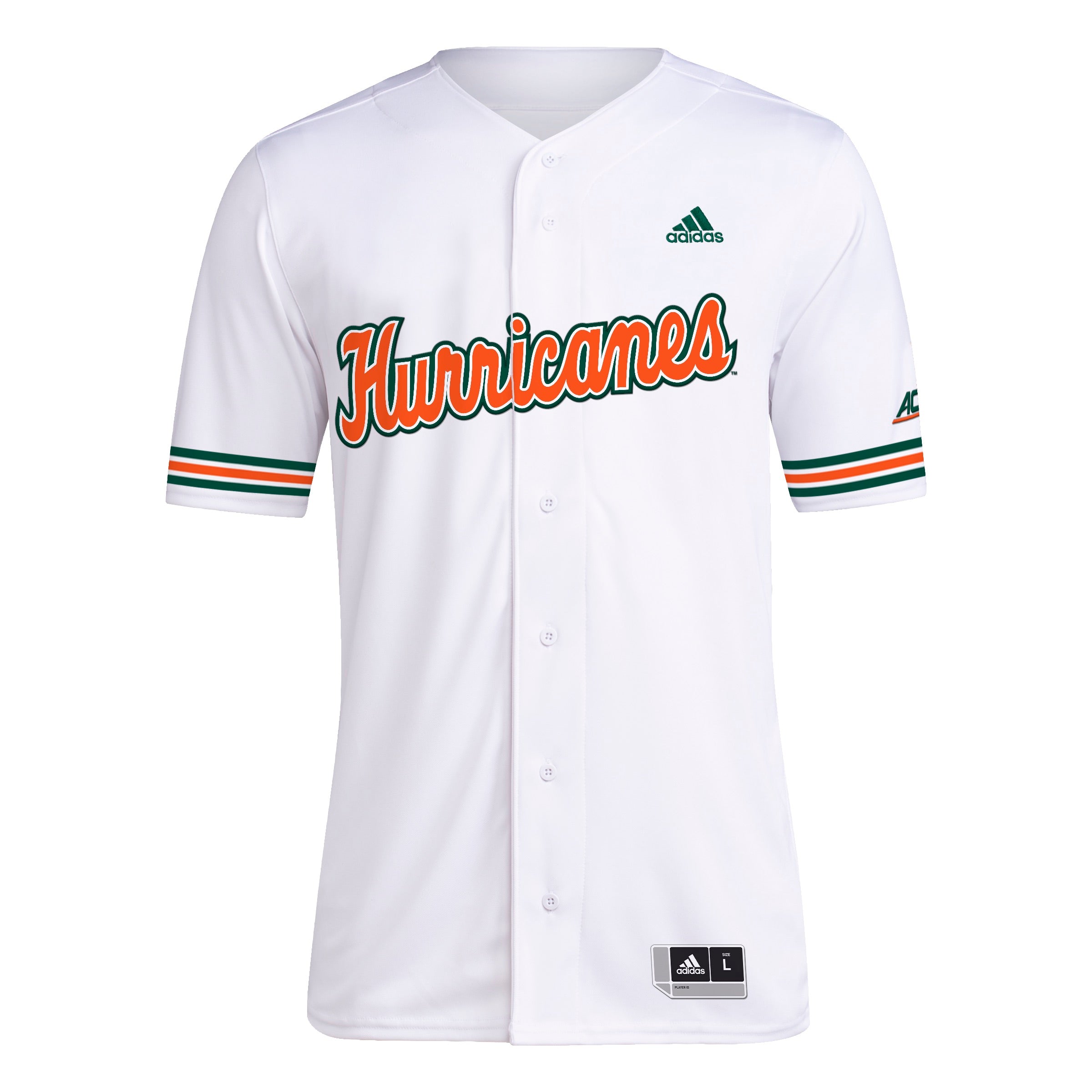 Men's Adidas White Miami Hurricanes Replica Baseball Jersey