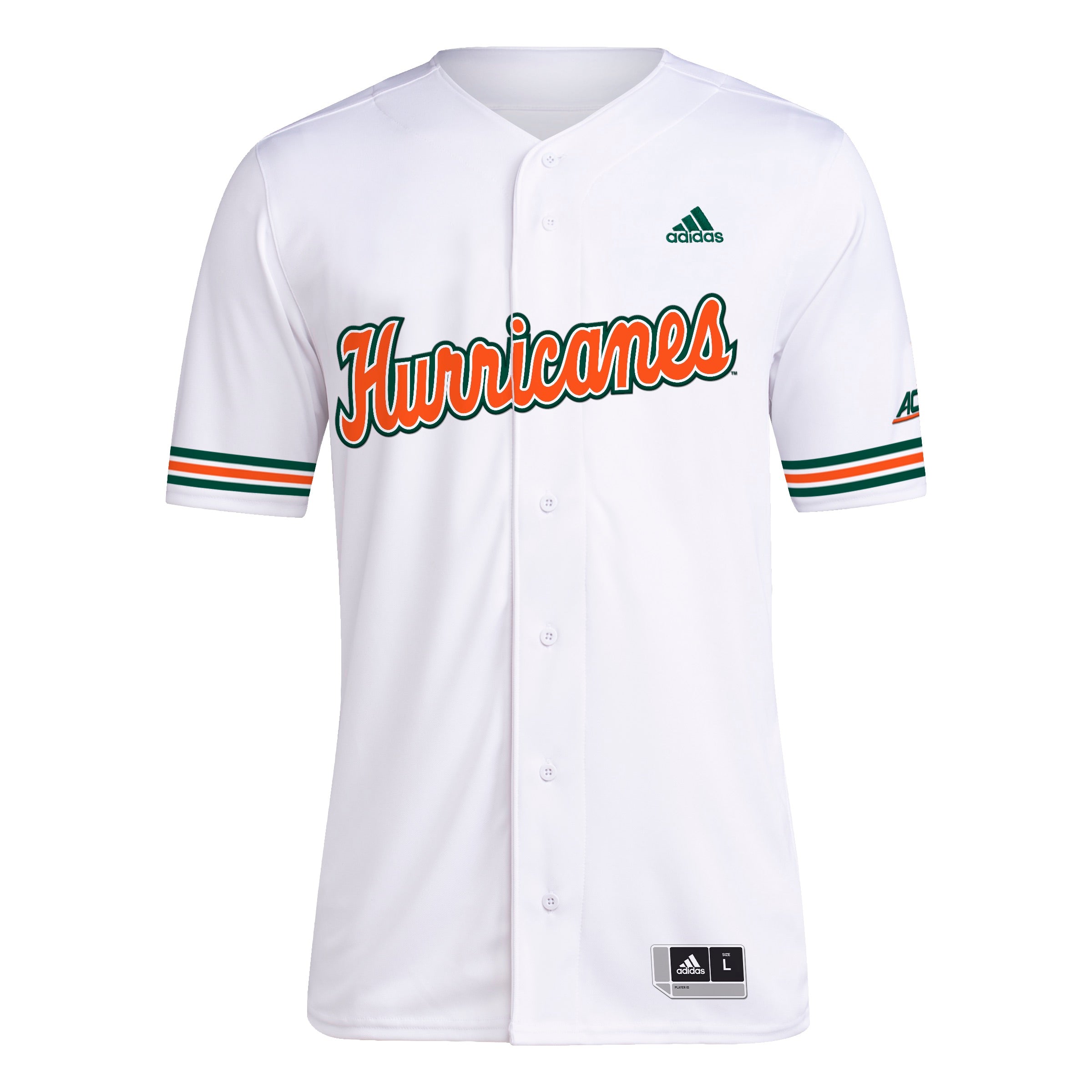 Men's adidas White Miami Hurricanes Replica Baseball Jersey Men's adidas White Miami Hurricanes Replica Baseball Jersey