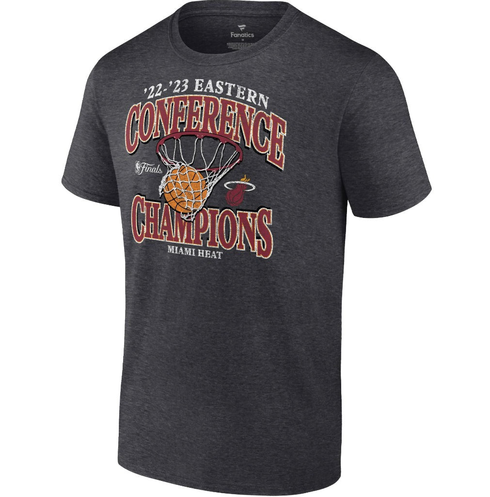 Miami Heat 2023 Eastern Conference Champions Pass Hoops T-Shirt - Heather Charcoal