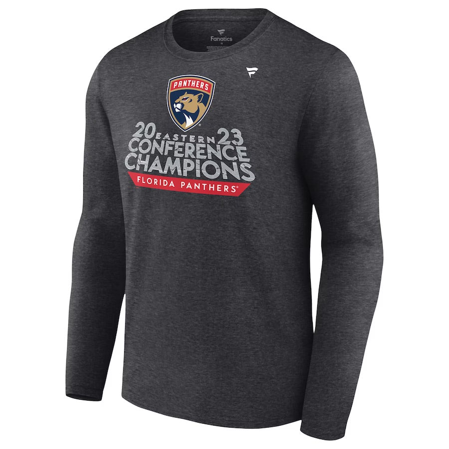 Florida Panthers 2023 Eastern Conference Champions Locker Room  L/S Shirt - Heather Charcoal