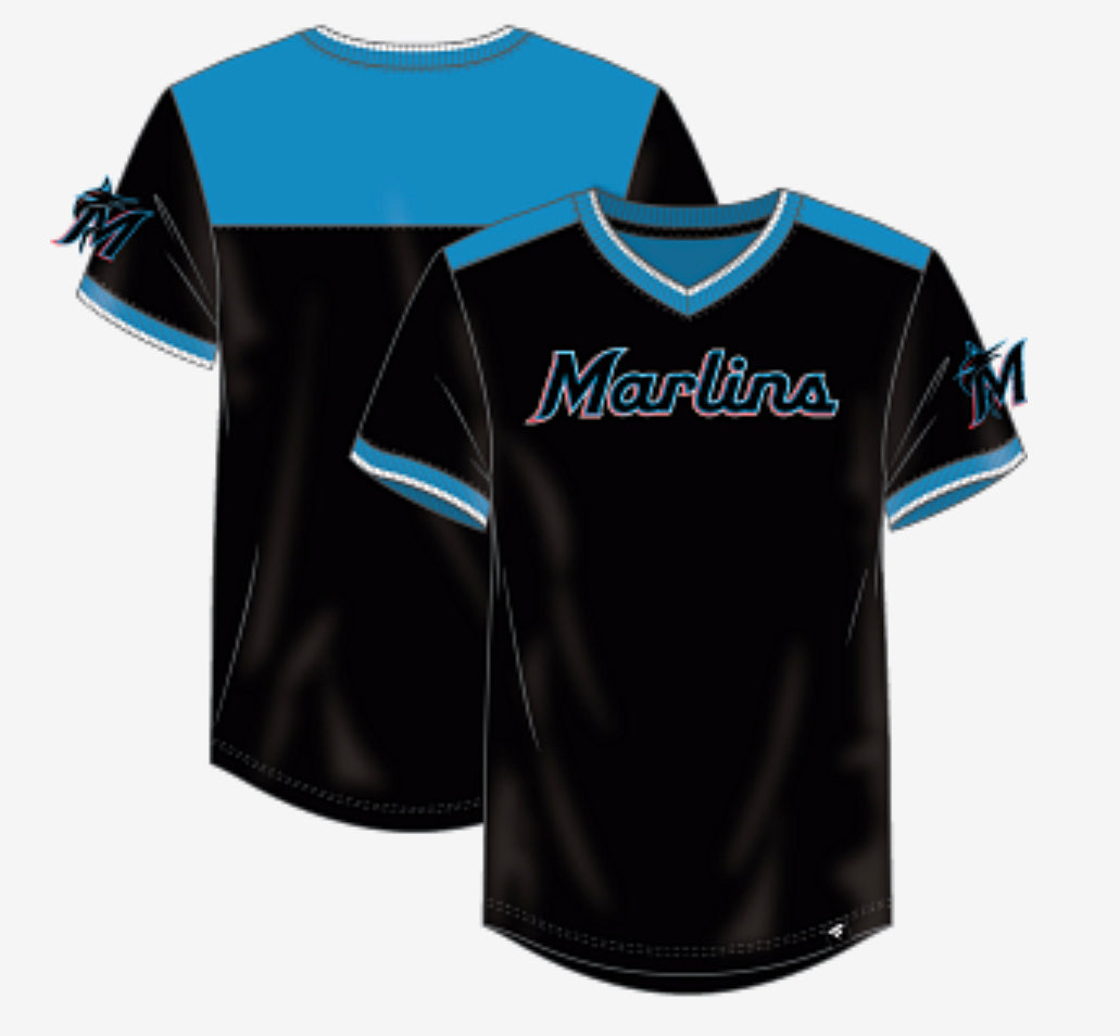 Miami Marlins Circle the Bases V-Neck Jersey Shirt