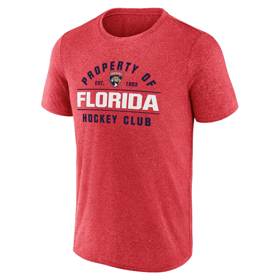 Florida Panthers Fanatics Shutdown Heathered T-Shirt - Heather Red