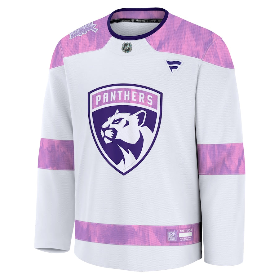Florida Panthers Fanatics 2024 Hockey Fights Cancer Practice Jersey - White