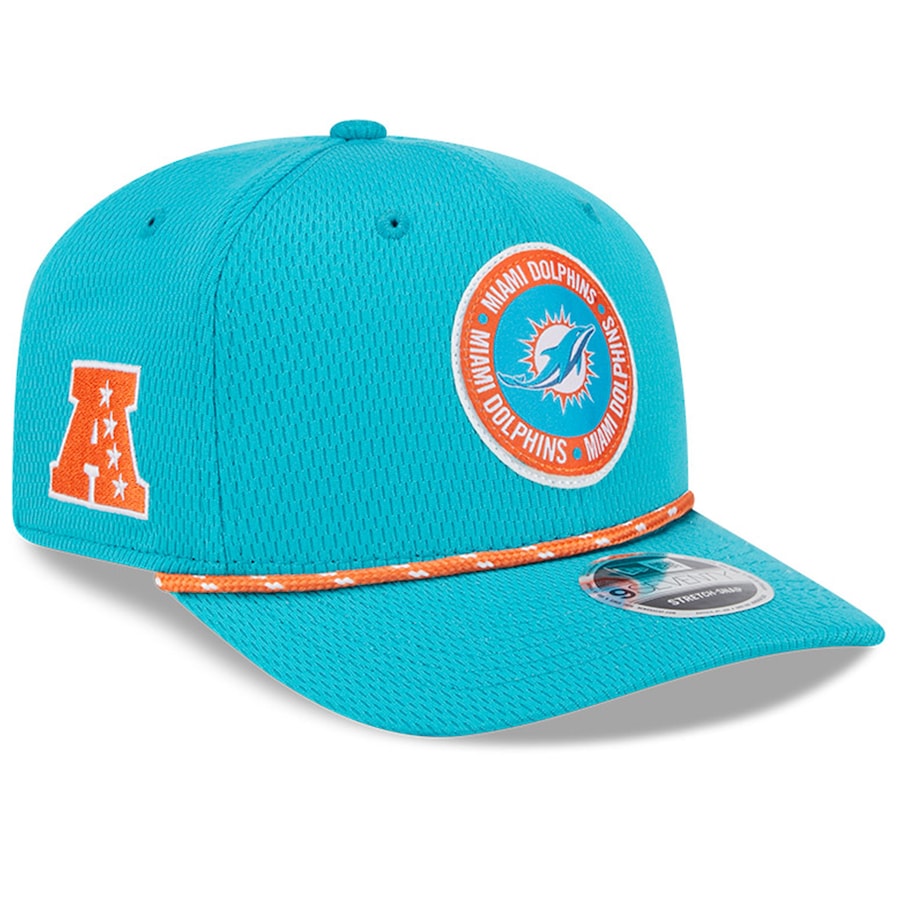 Miami Dolphins New Era 2024 Sideline 9Seventy Stretch-Snap Hat - Aqua