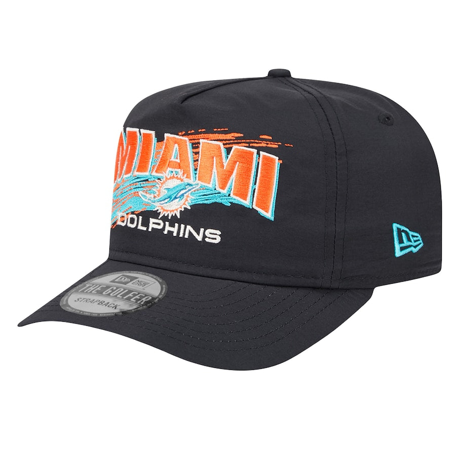 Miami Dolphins New Era 2024 Throwback Brush 'The Golfer' Hat - Black