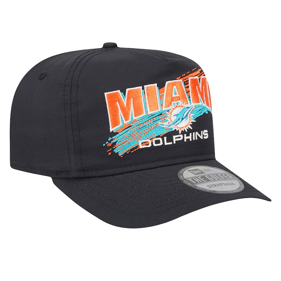 Miami Dolphins New Era 2024 Throwback Brush 'The Golfer' Hat - Black