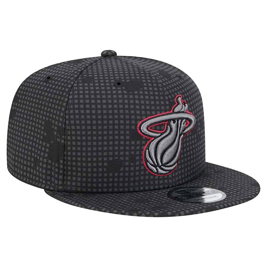 Miami Heat New Era Midnight Ink Pop Outline 9Fifty Snapback Hat - Graphite