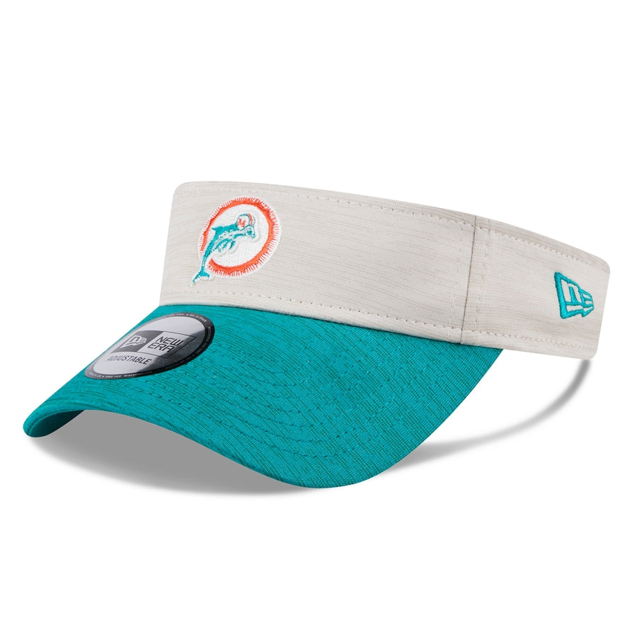 Miami Dolphins New Era Historic Adjustable Visor - Stone/Aqua