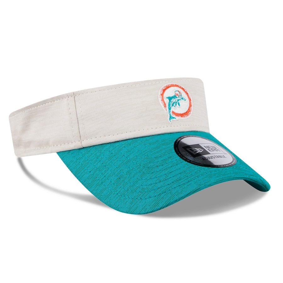 Miami Dolphins New Era Historic Adjustable Visor - Stone/Aqua