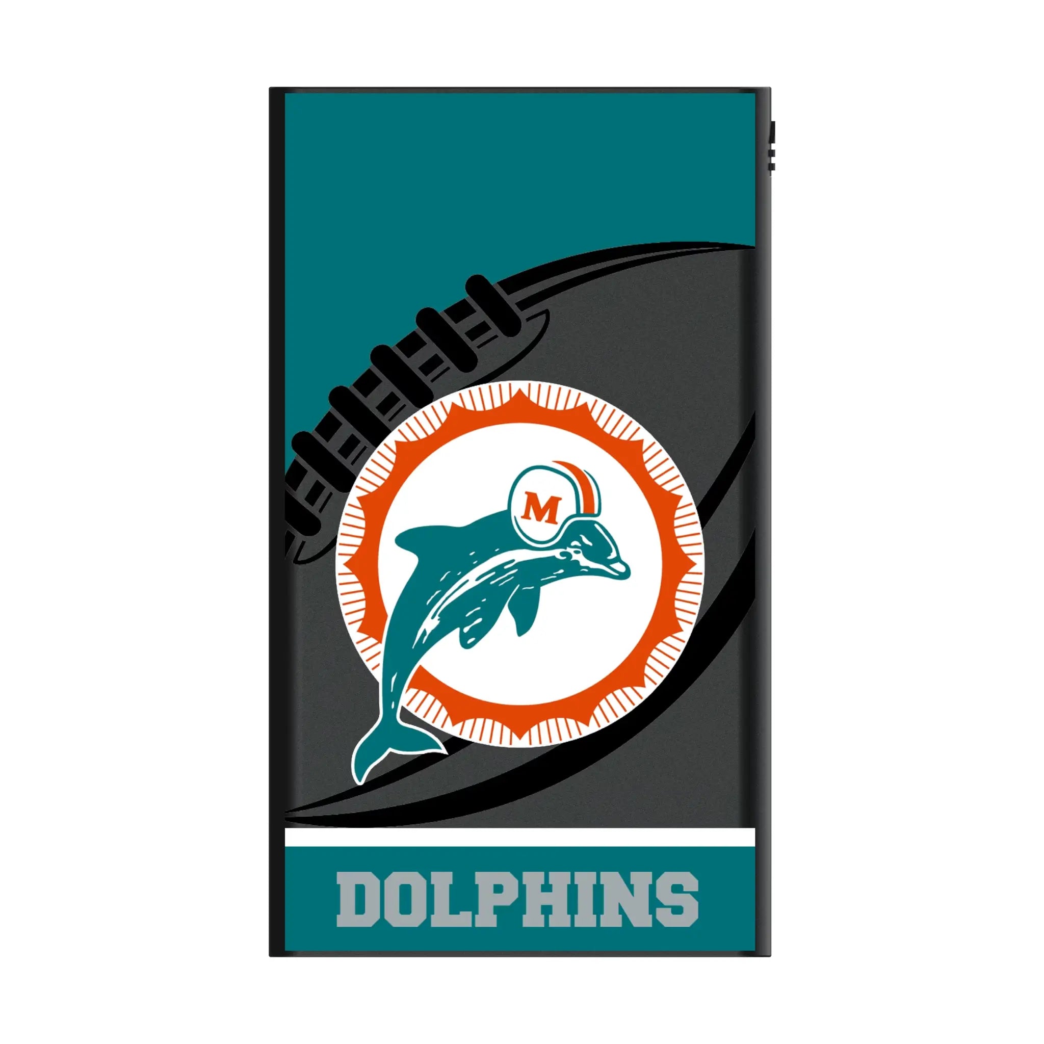 Miami Dolphins 1966-1973 Historic Collection Passtime 5000mAh Flat Powerbank