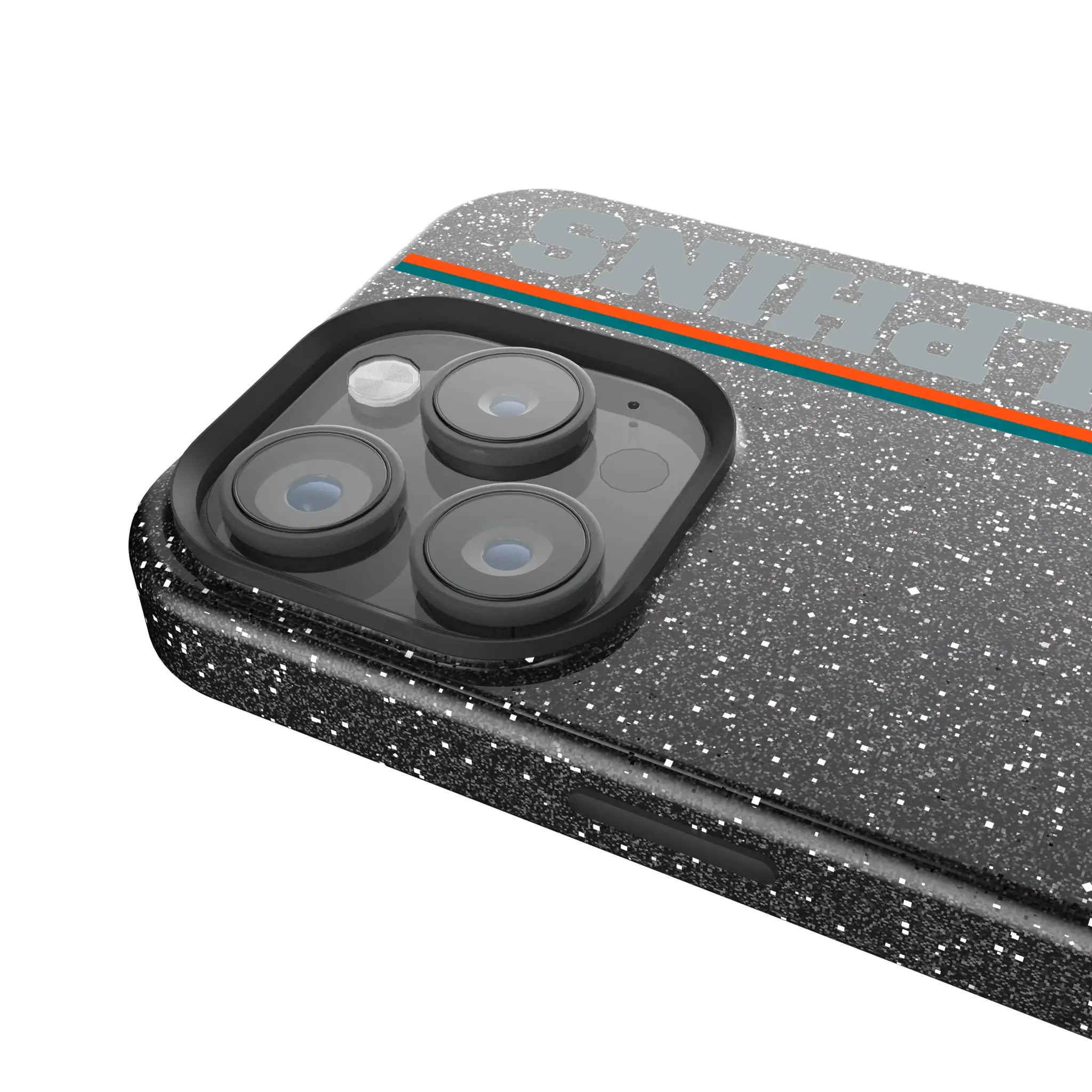 Miami Dolphins 1966-1973 Historic Collection Sidebar Black Bling Phone Case for Apple iPhone