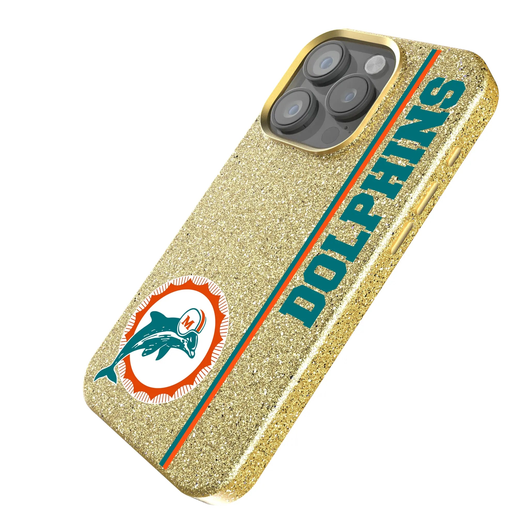 Miami Dolphins 1966-1973 Historic Collection Sidebar Bling Phone Case for Apple iPhone