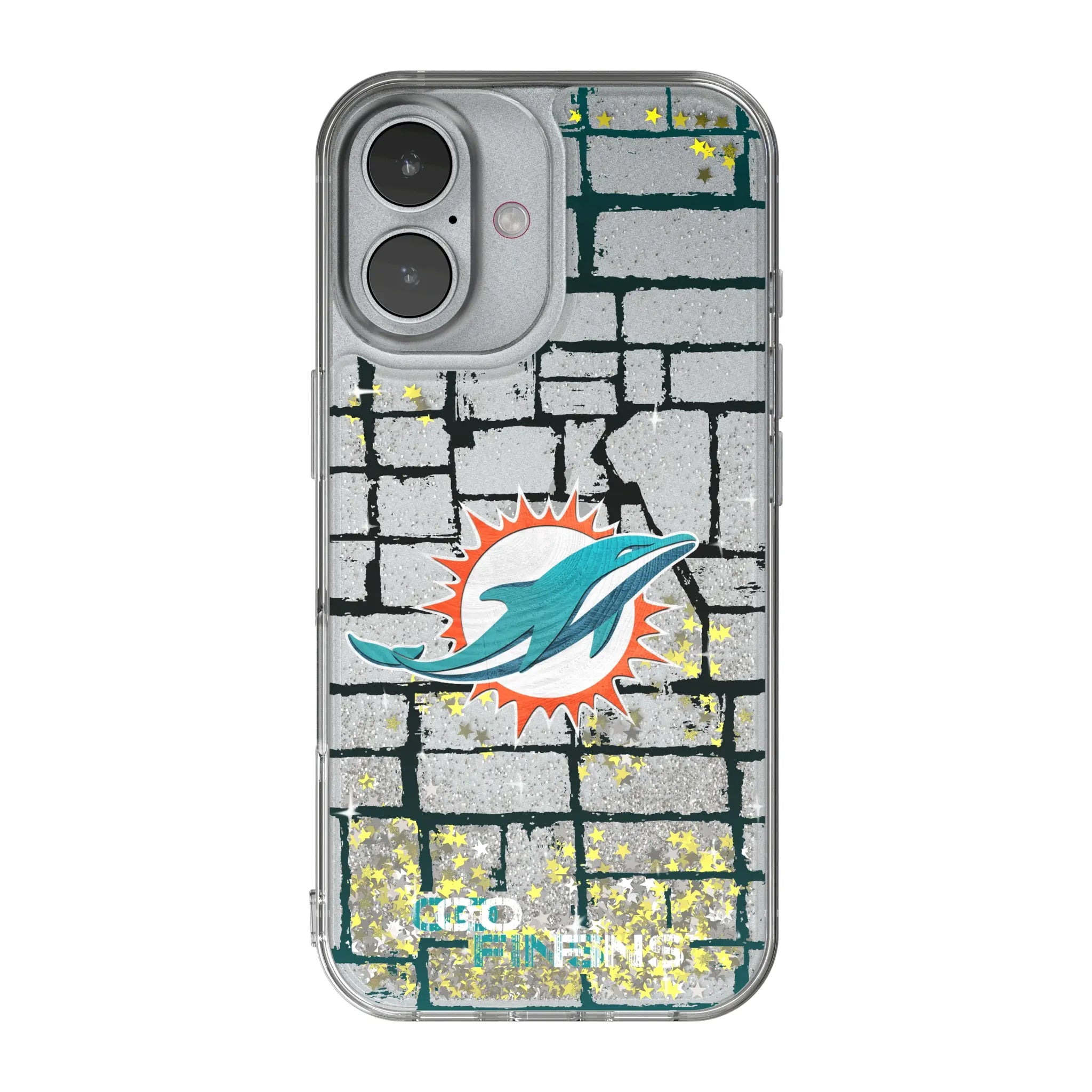 Miami Dolphins Brick Glitter Phone Case for Apple iPhone