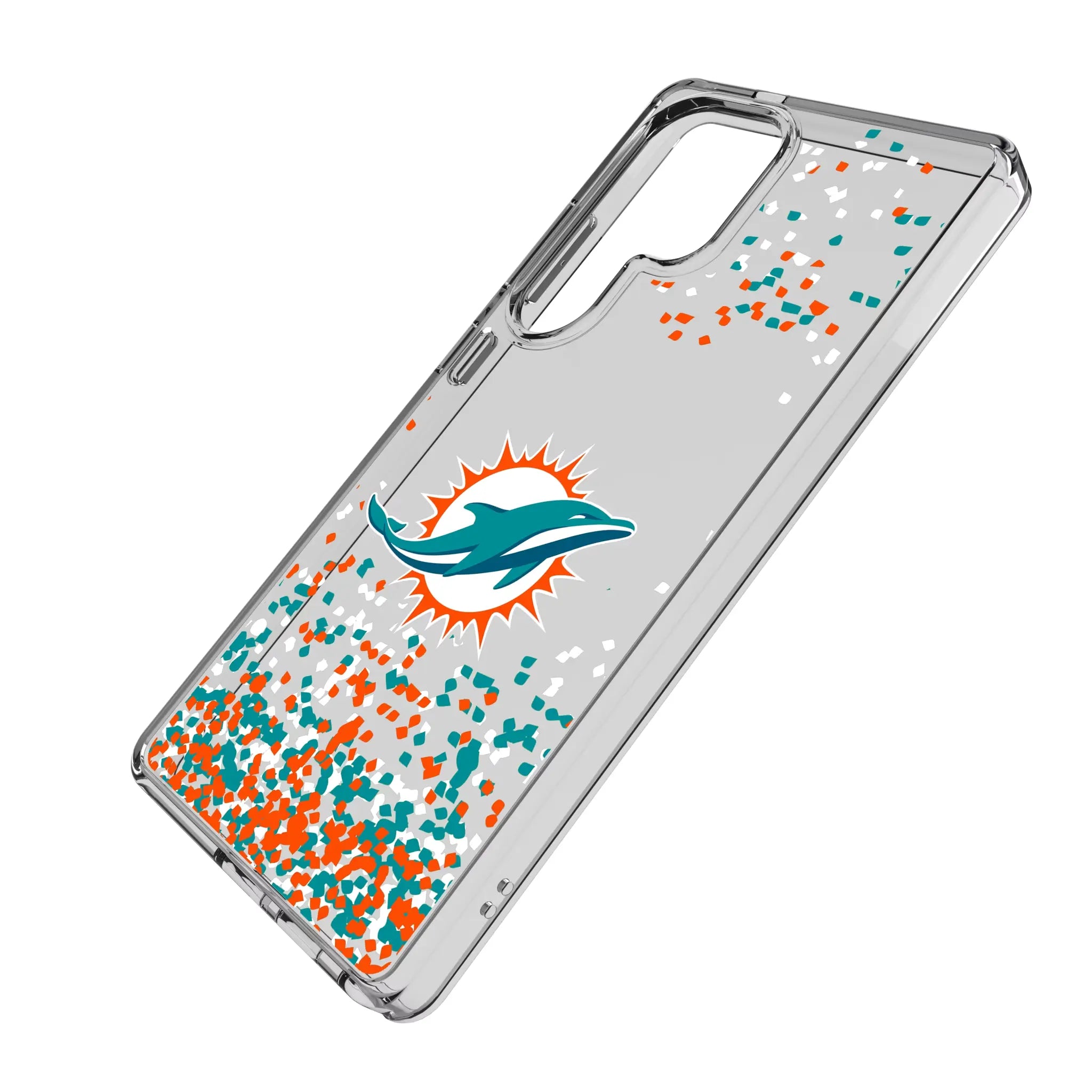 Miami Dolphins Confetti Clear Phone Case for Samsung Galaxy