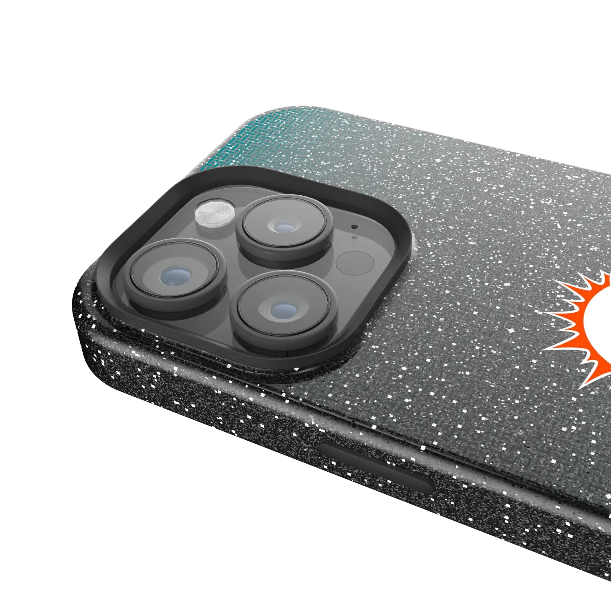 Miami Dolphins Linen Black Bling Phone Case for Apple iPhone