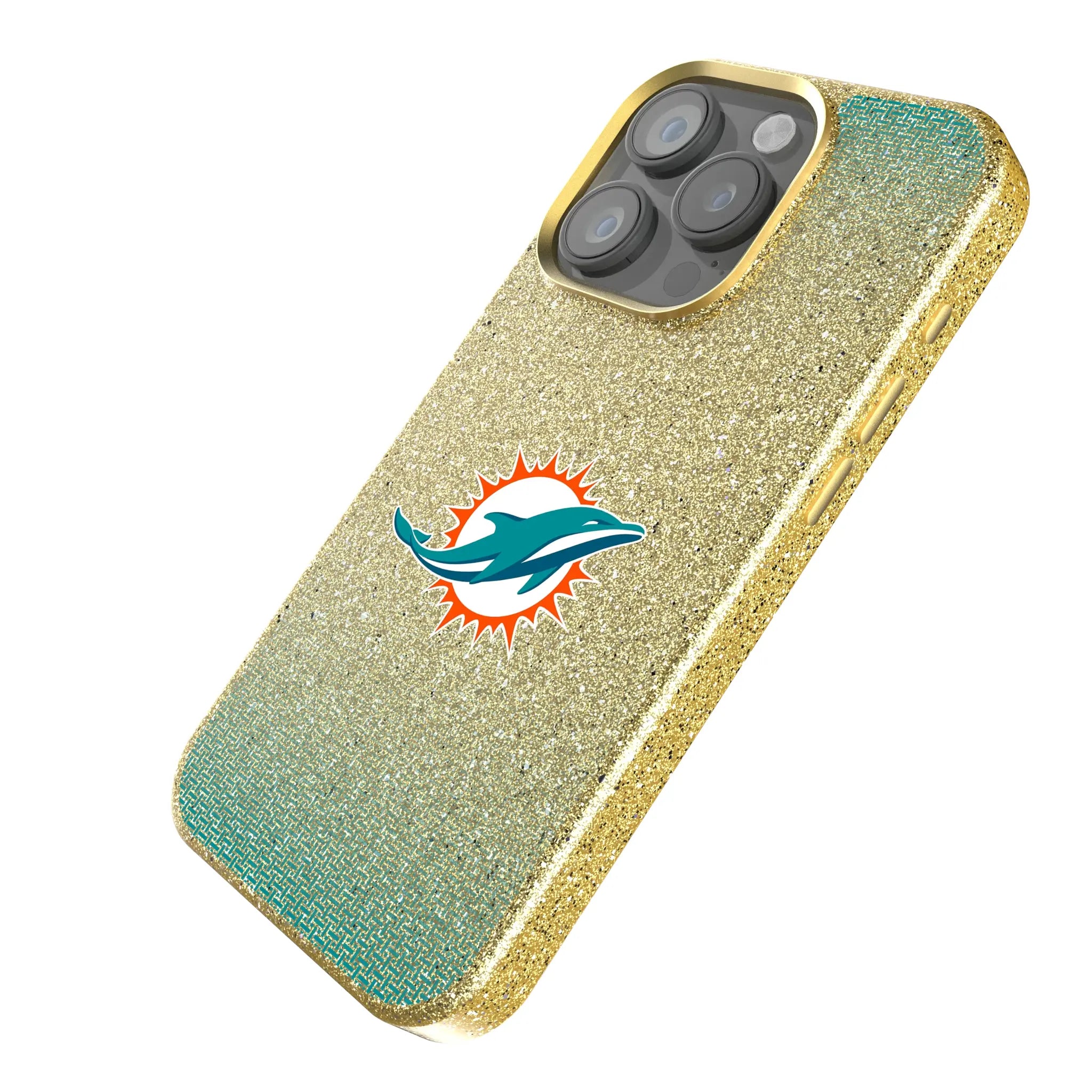 Miami Dolphins Linen Bling Phone Case for Apple iPhone