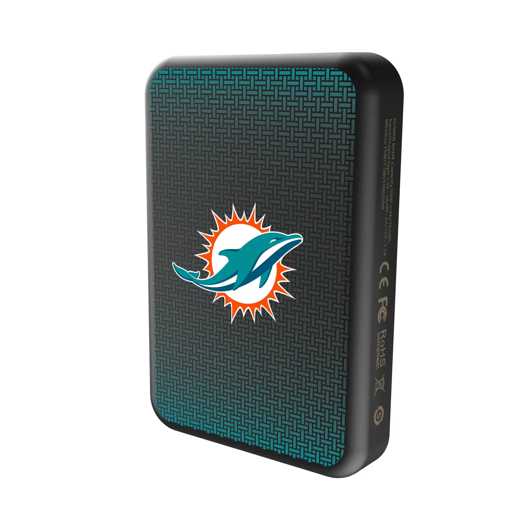 Miami Dolphins Linen Wireless Mag Power Bank