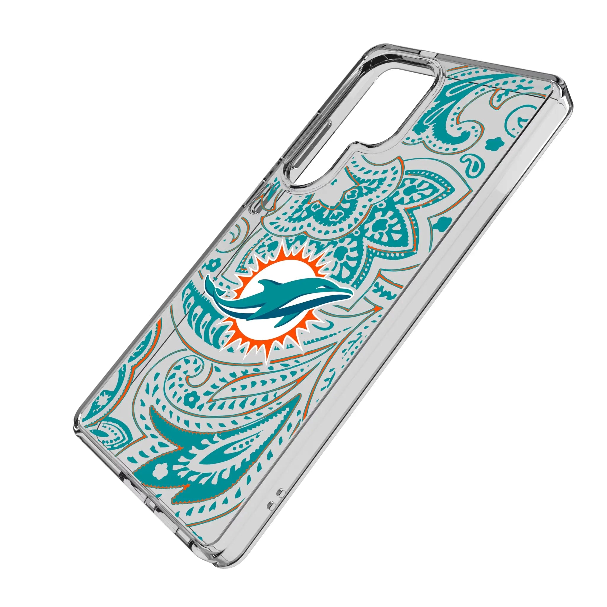 Miami Dolphins Paisley Clear Phone Case for Samsung Galaxy