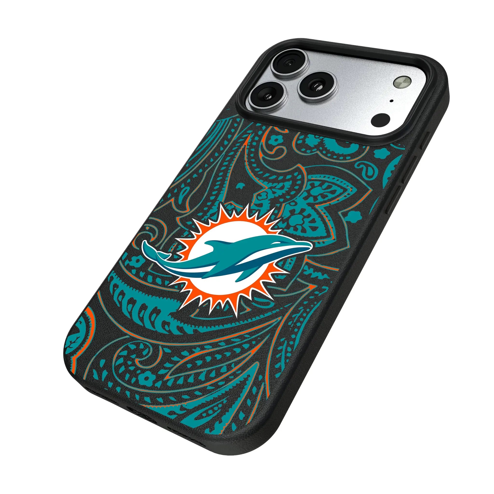 Miami Dolphins Paisley MagSafe Compatible Phone Case for Apple iPhone