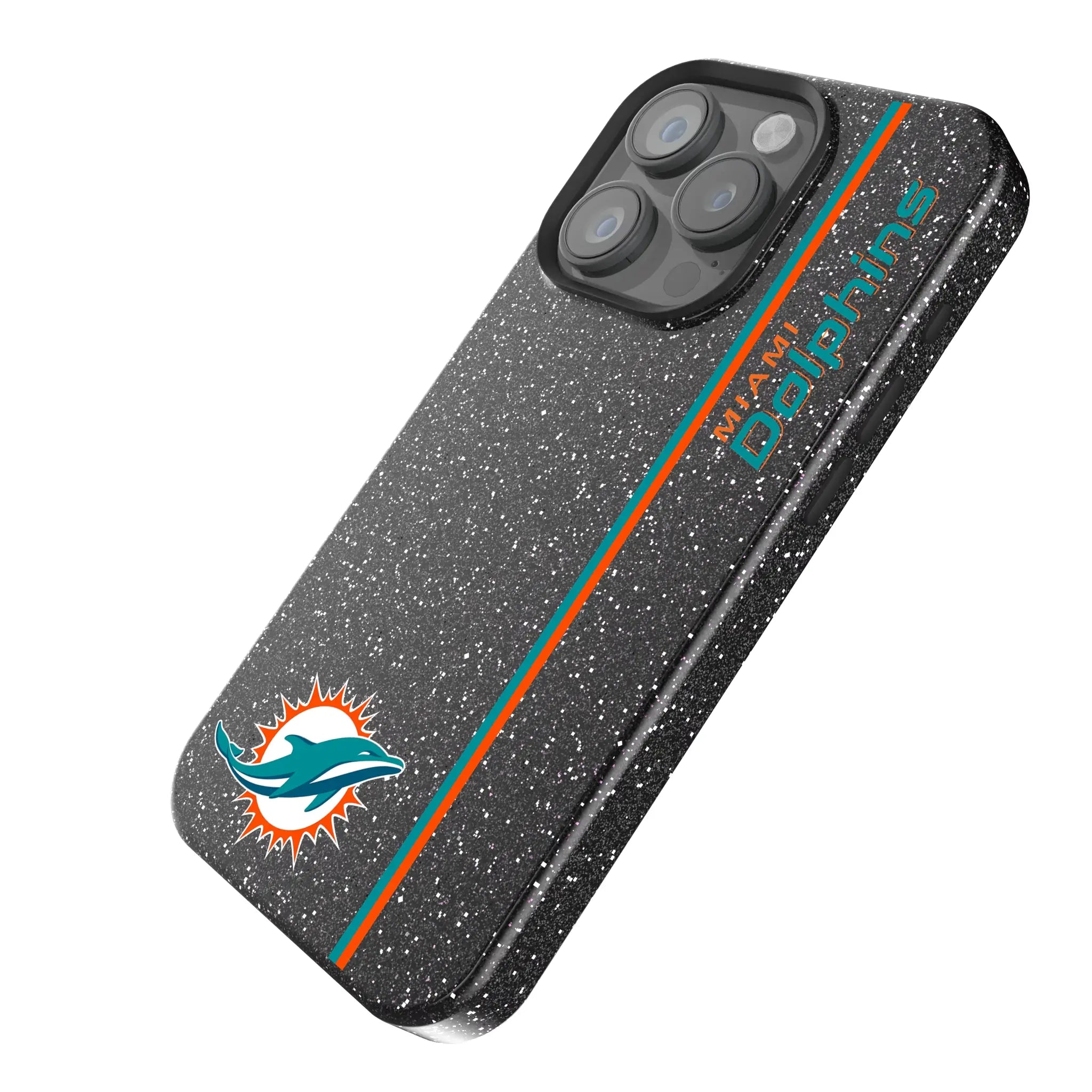Miami Dolphins Sidebar Black Bling Phone Case for Apple iPhone