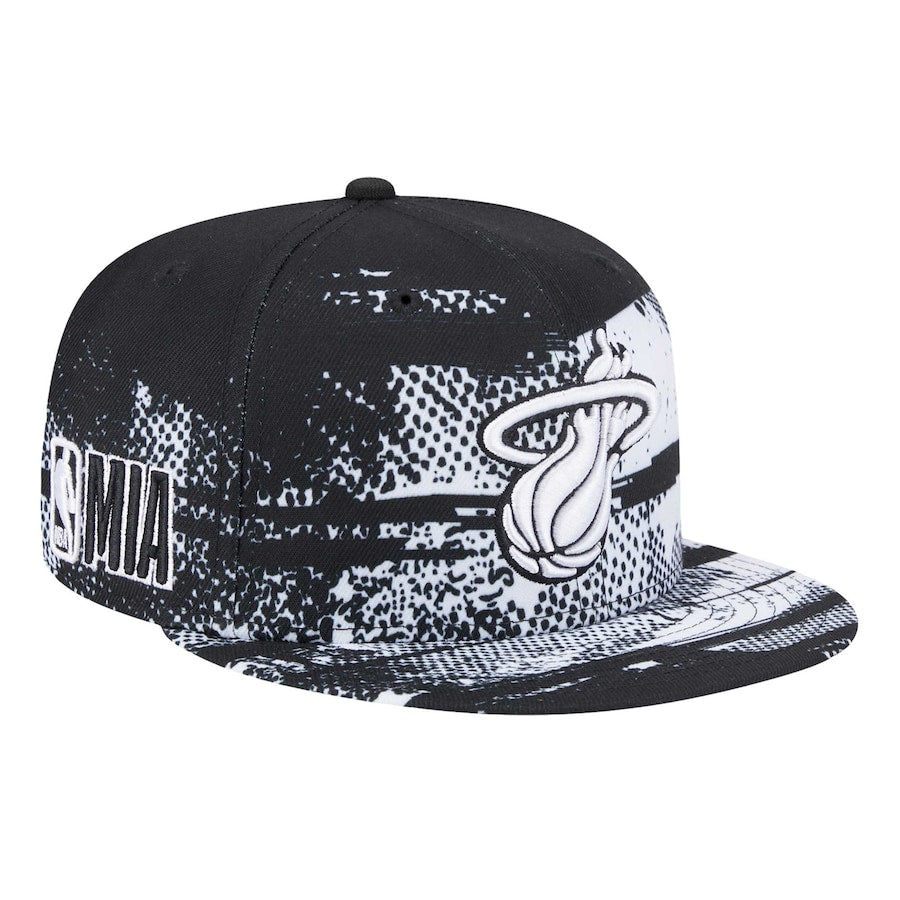 Miami Heat New Era Tip-Off 9Fifty Snapback Hat - Black/White