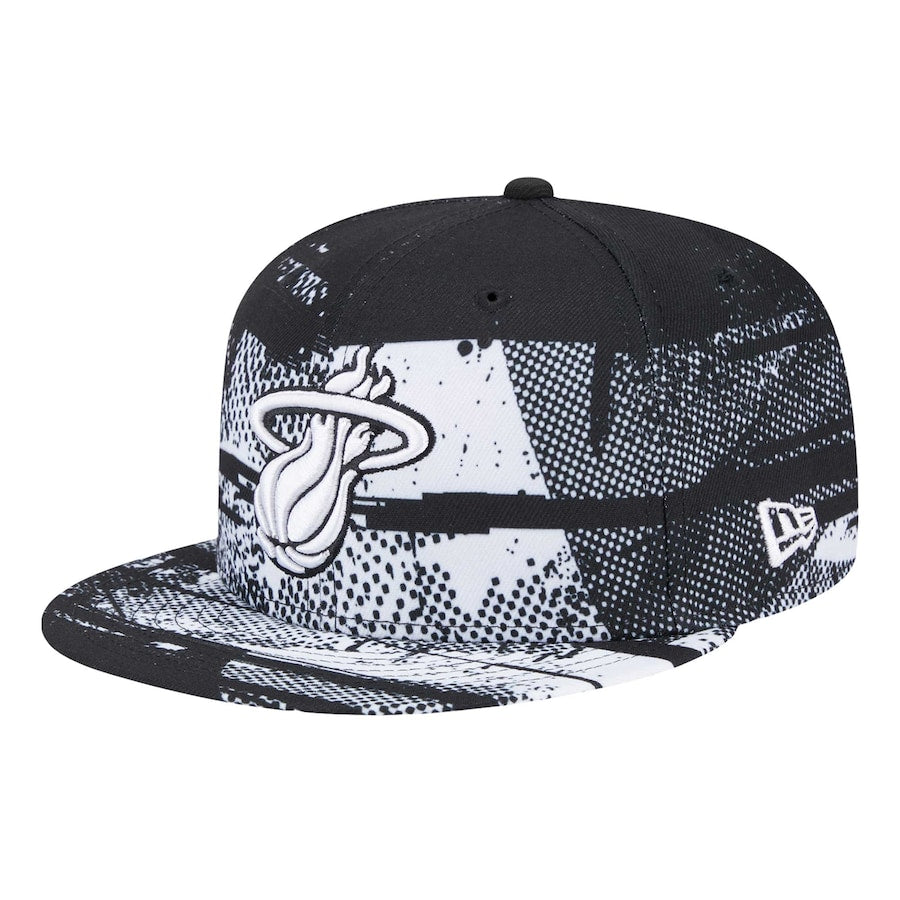 Miami Heat New Era Tip-Off 9Fifty Snapback Hat - Black/White