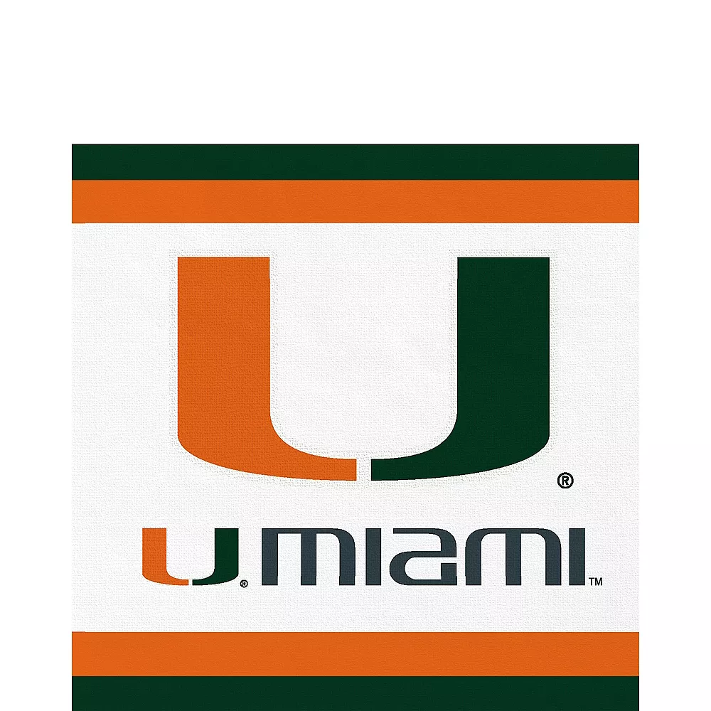 Miami Hurricanes Paper Napkins - 20 Count