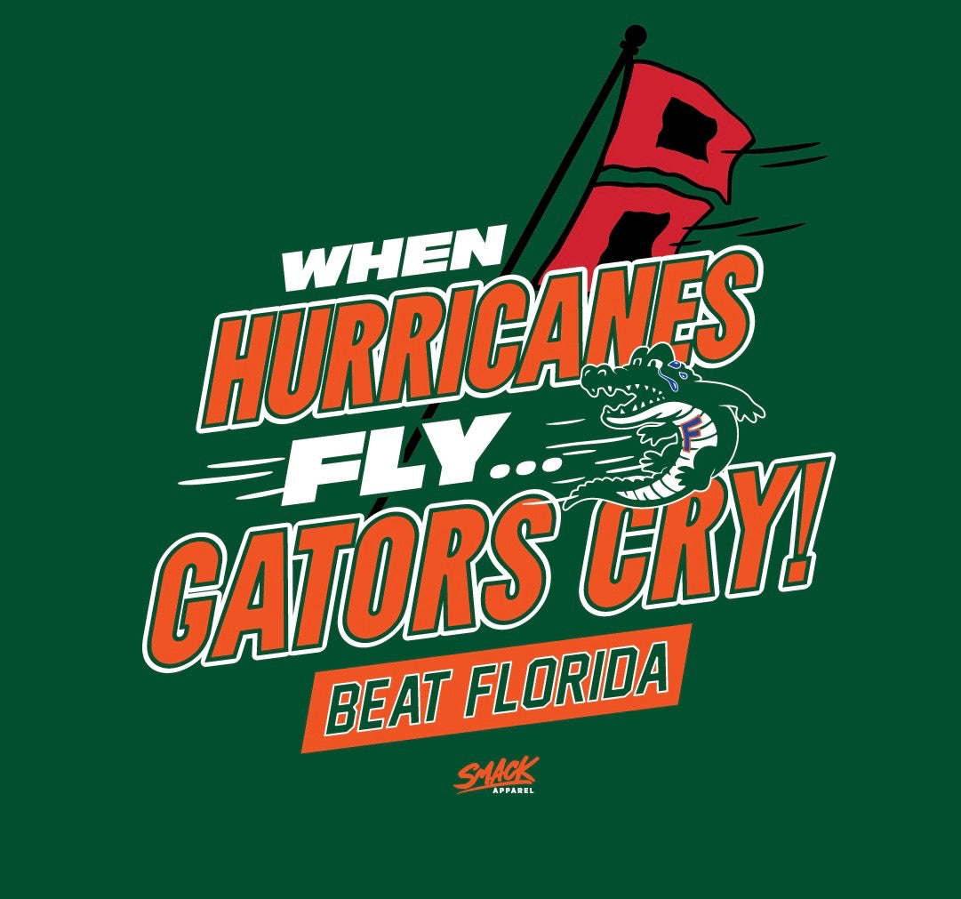 MIA - When Hurricanes Fly..... Gators Cry T-Shirt - Green