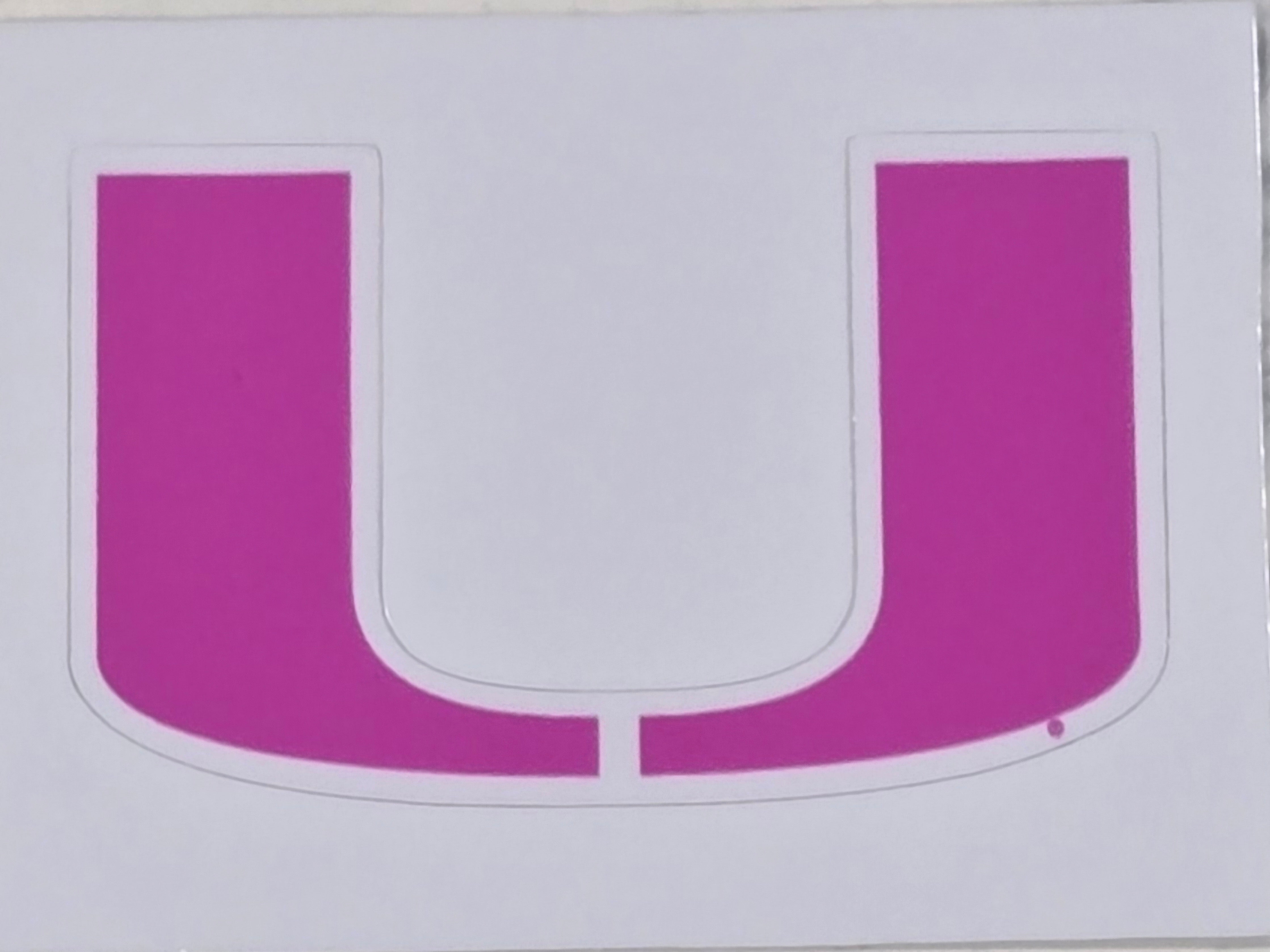 Miami Hurricanes 2" Pink U Logo Dizzler Decal