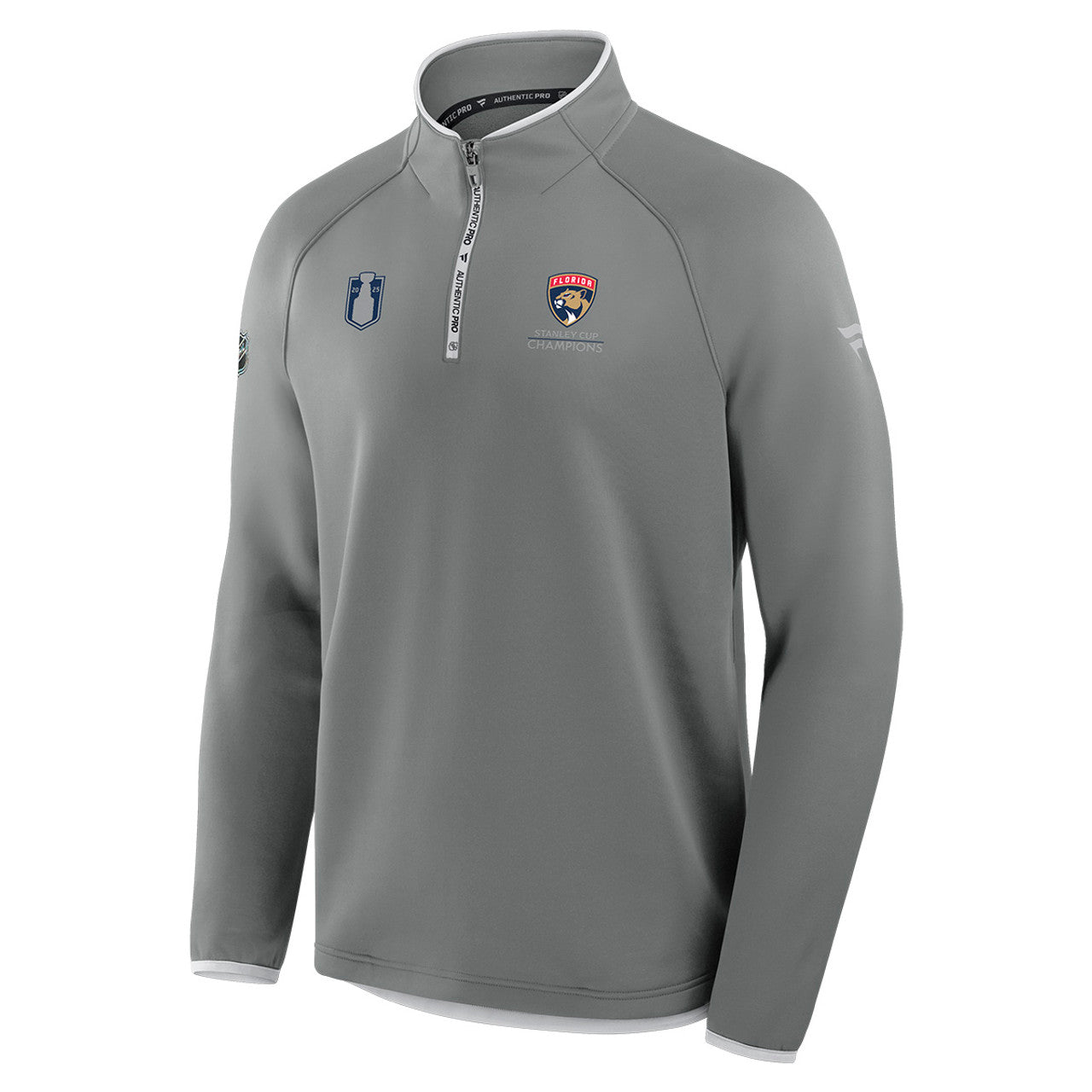 Florida Panthers 2025 Stanley Cup Champions Authentic Pro 1/4 Zip Pullover - Mockingbird Grey