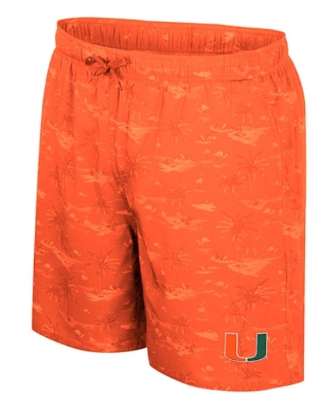 Miami Hurricanes Colosseum Atmosphere Swim Shorts - Orange