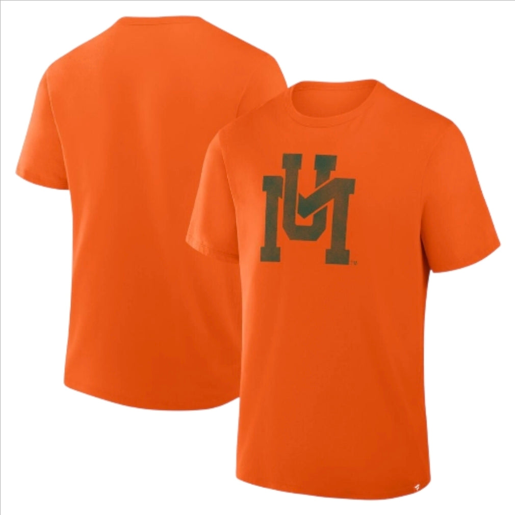 Miami Hurricanes Fanatics Distressed Vintage Logo T-Shirt - Orange