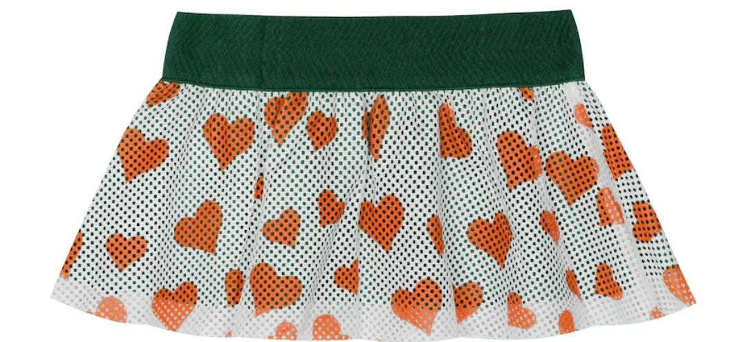 Miami Hurricanes Girls Newborn & Infant Two-Piece Love My Team Bodysuit & Skirt Set