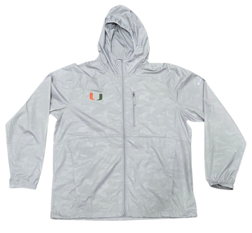 Miami Hurricanes Columbia Camo Flash Forward Windbreaker - Cool Grey