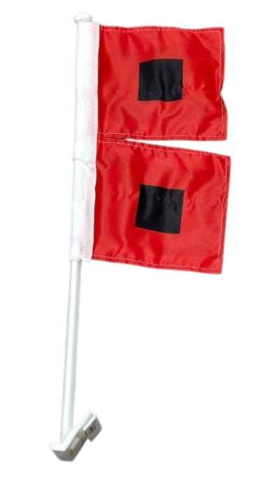 Hurricanes Warning Flag Car Flag - White Pole