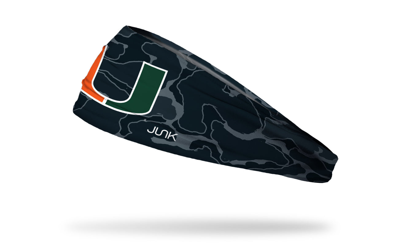 Miami Hurricanes Headband Camo Black/Grey