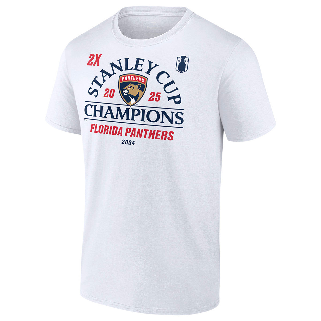 Florida Panthers 2024-2025 Back-to-Back Stanley Cup Champions Top Line T-Shirt - White