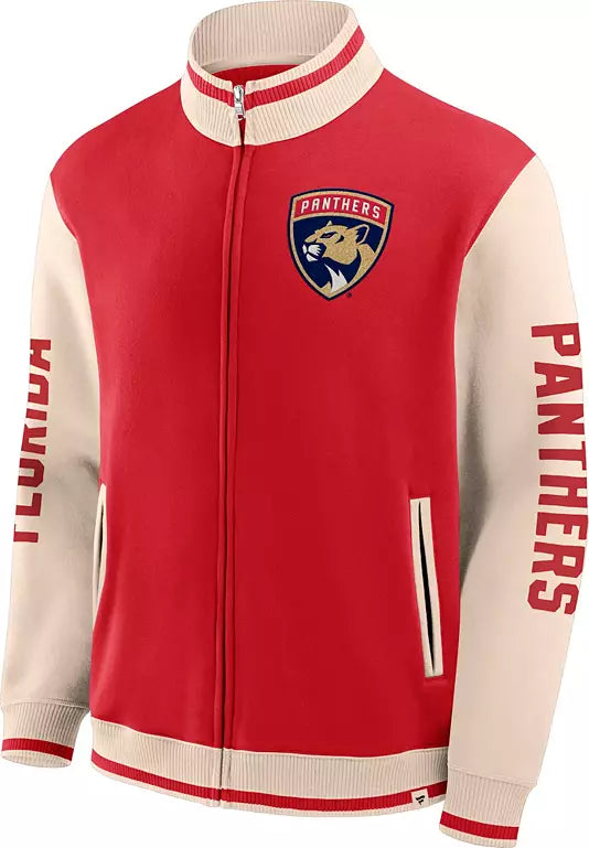 Florida Panthers Fanatics Varsity Full Zip Jacket - Red/Tan