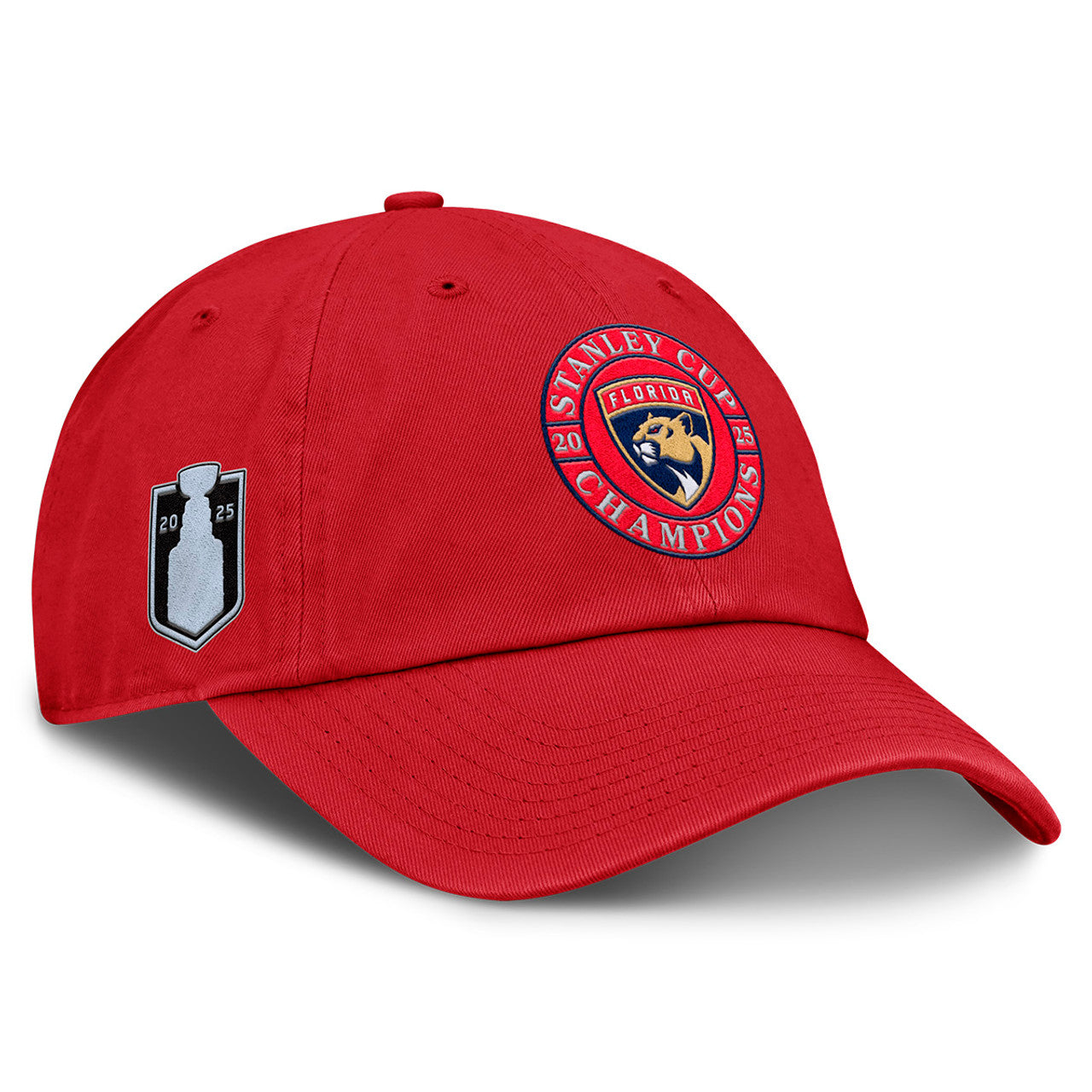 Florida Panthers Fanatics 2025 Stanley Cup Champions Core Circle Logo Adjustable Hat - Red